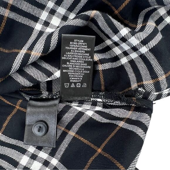 New Sanctuary Men Black Plaid Shirt Casual Classic Long Sleeve Button Down US M - Picture 9 of 13